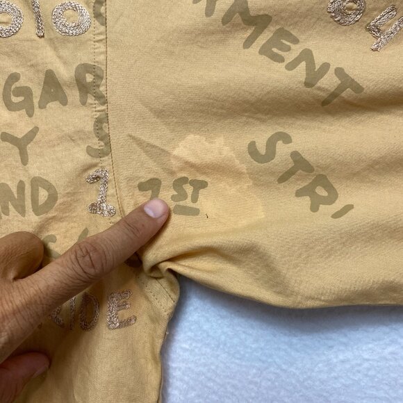 VINTAGE Akademiks Shirt Mens 3XL Tan All Over Print Hip Hop Rap Y2K - Picture 12 of 16